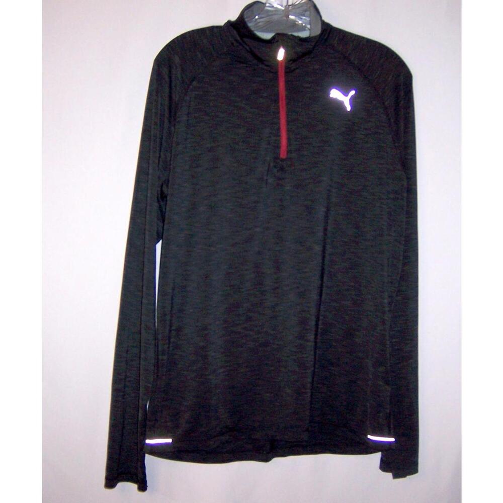 Puma Men's Medium DryCELL 1/​4 Zip Running Top Black